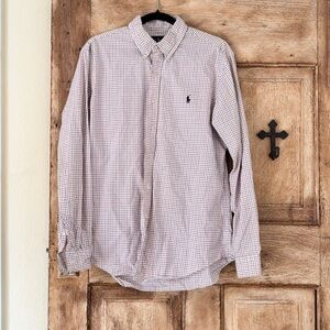 Ralph Lauren Slim Fit Plaid Office Approved Button Down Shirt Size L